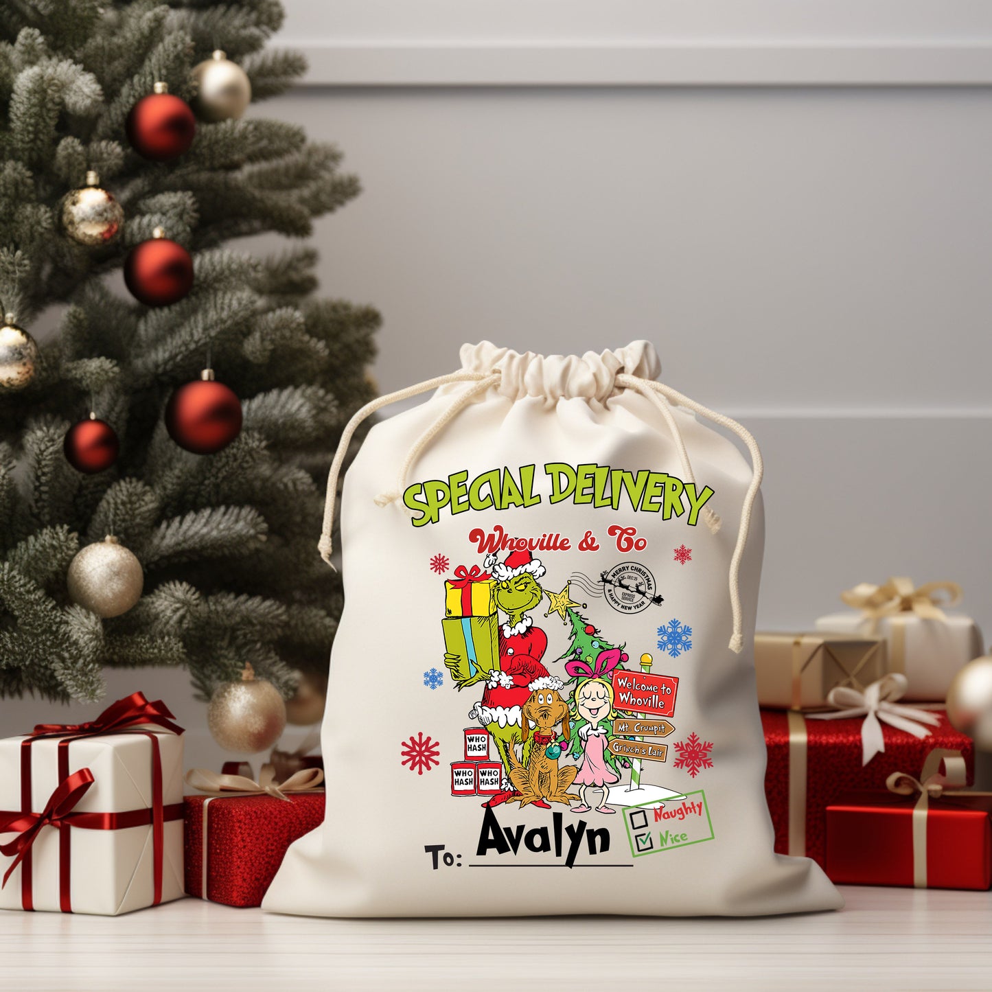 Green Guy Santa Sack