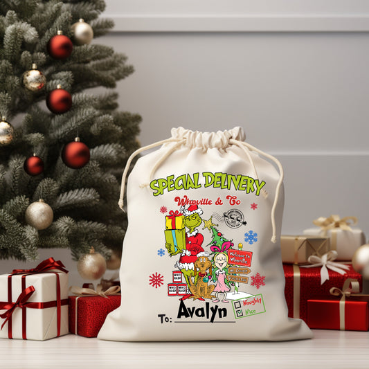 Green Guy Santa Sack