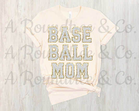 Baseball Mom Faux Chenille