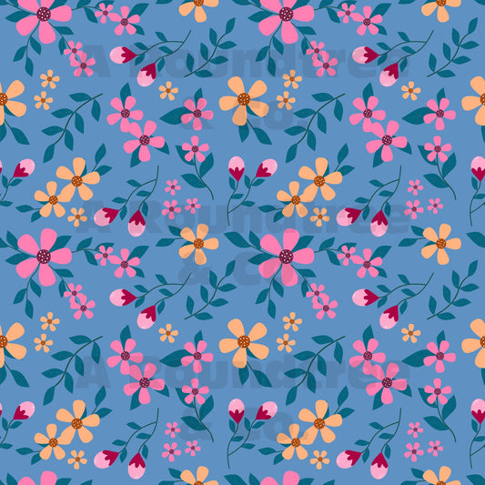 Pink and Blue Floral