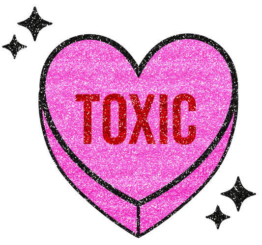Toxic Faux Glitter Heart