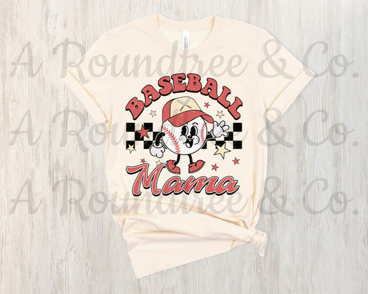 Retro Check Baseball Mama