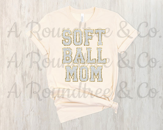 Softball Mom Faux Chenille