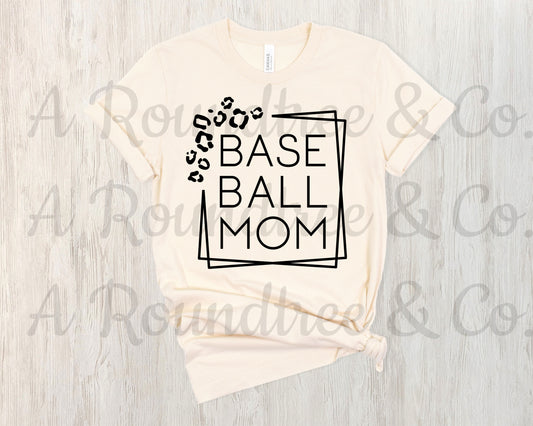 Leopard Frame Baseball Mom