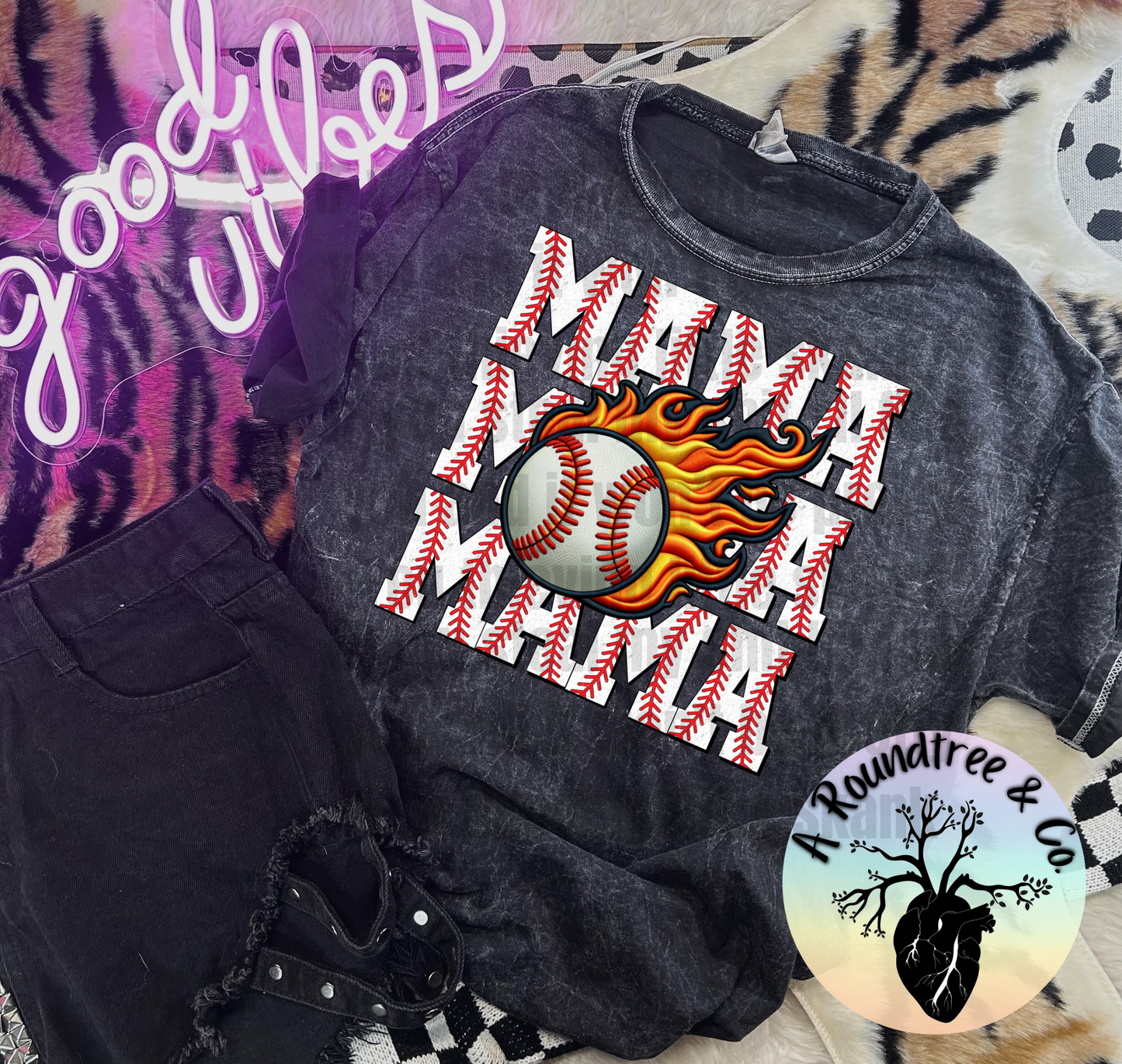 Baseball Mama Flames